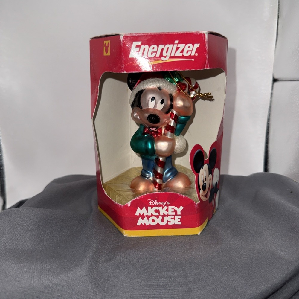 Mickey Mouse Disney Energizer European Style Glass Ornament